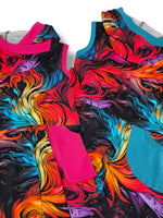 Load image into Gallery viewer, Colorful feather hooded tank dress
