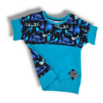 Load image into Gallery viewer, blue/purple constellation animals dolman
