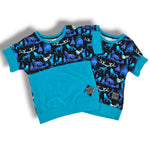 Load image into Gallery viewer, blue/purple constellation animals dolman
