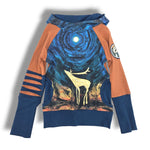 Load image into Gallery viewer, Caribou carmel/blue hoodie 6-9y
