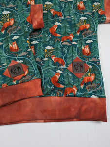 Rust and Teal Foxes Dolman