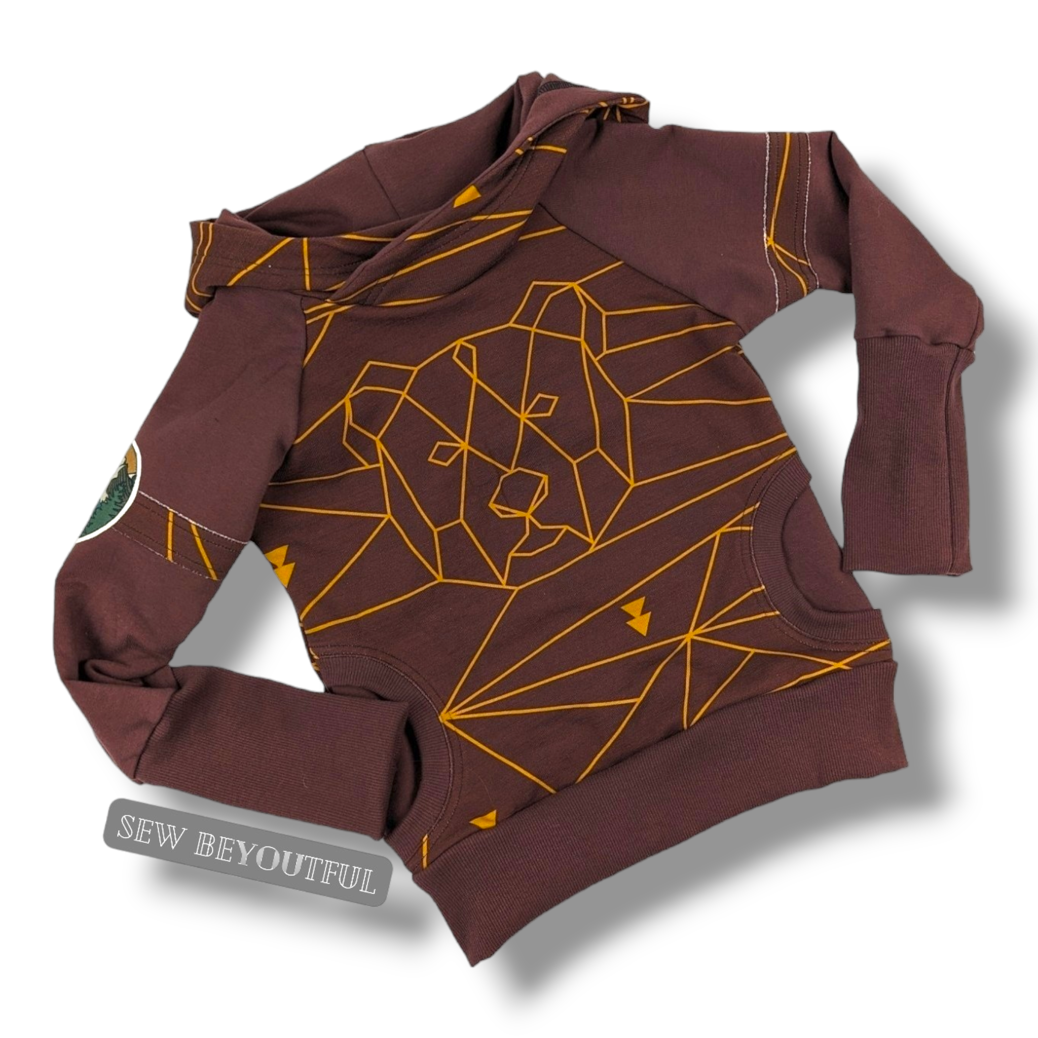 Geo Brown Bear Hoodie