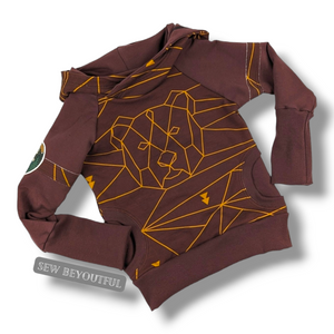 Geo Brown Bear Hoodie
