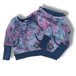 Load image into Gallery viewer, Hand dyed pink/blue Hoodie/pullover
