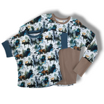 Load image into Gallery viewer, Watercolor wildlife short sleeve dolman

