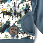 Load image into Gallery viewer, Watercolor wildlife hoodie blue
