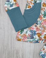 Load image into Gallery viewer, Garden fairies hooded pocket peplum/dress
