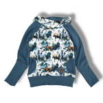 Load image into Gallery viewer, Watercolor wildlife hoodie blue
