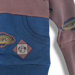 Load image into Gallery viewer, Brown/Navy fish hoodie
