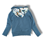Load image into Gallery viewer, Watercolor wildlife hoodie blue
