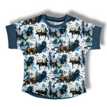 Load image into Gallery viewer, Watercolor wildlife short sleeve dolman
