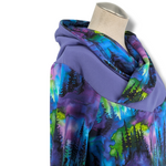 Load image into Gallery viewer, Purple Northern Lights Forest Hoodie
