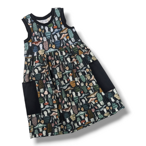 Dark Mushrooms Gathered Pocket Tank Dress