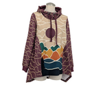 Load image into Gallery viewer, Adult Burgundy mountain sunset relaxed hoodie
