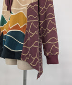 Load image into Gallery viewer, Adult Burgundy mountain sunset relaxed hoodie
