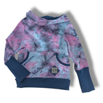 Load image into Gallery viewer, Hand dyed pink/blue Hoodie/pullover
