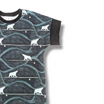 Load image into Gallery viewer, Teal/black polar bear dolman
