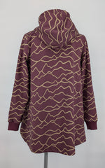Load image into Gallery viewer, Adult Burgundy mountain sunset relaxed hoodie
