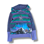 Load image into Gallery viewer, Hand Dyed Bigfoot Stripes Northern lights hoodie
