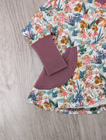 Load image into Gallery viewer, Garden fairies hooded pocket peplum/dress
