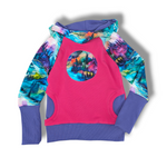 Load image into Gallery viewer, Misty mountains pink/purple hoodie
