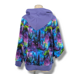 Load image into Gallery viewer, Purple Northern Lights Forest Hoodie
