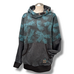 Load image into Gallery viewer, Unisex teal/black pinecone hoodie
