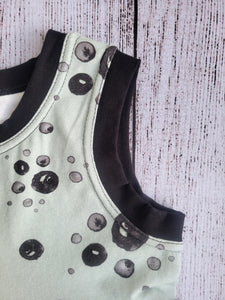 Seafoam Green with Black Rain Drops Dress