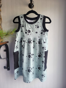 Seafoam Green with Black Rain Drops Dress