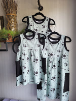 Load image into Gallery viewer, Seafoam Green with Black Rain Drops Dress
