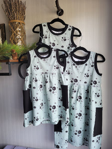 Seafoam Green with Black Rain Drops Dress
