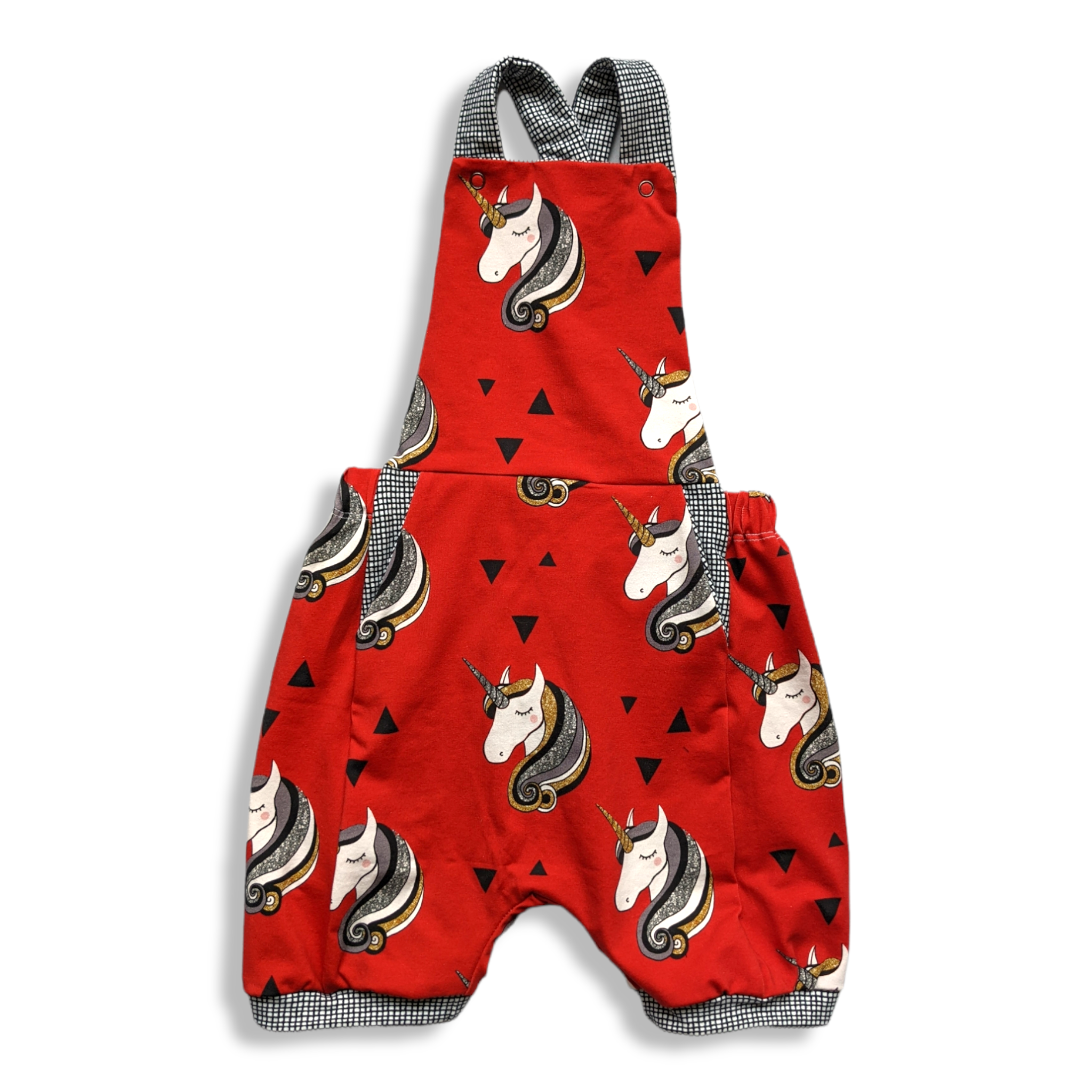 5T Red Unicorn Strap Romper
