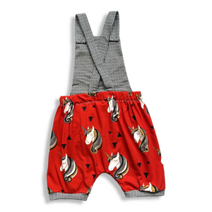 5T Red Unicorn Strap Romper