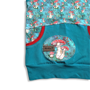 6-9T Teal Mushrooms Hooded Tank