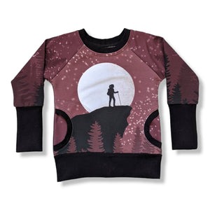 1-3T Maroon Hiker Girl Pocket Pullover