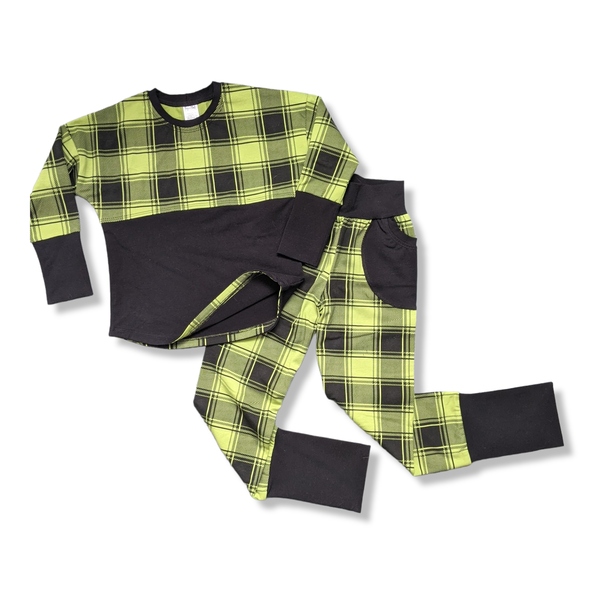 Green Plaid Long Sleeve Dolman