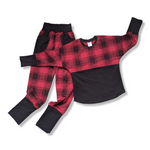 Load image into Gallery viewer, Red Plaid Long Sleeve Dolman
