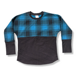 Load image into Gallery viewer, Blue Plaid Long Sleeve Dolman
