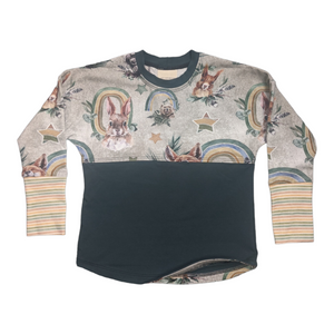 Forest Friends Cream Curved Hem Dolman
