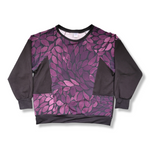 Load image into Gallery viewer, Large Womens Adult Purple Leaves Oversized Raglan with Pockets
