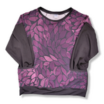 Load image into Gallery viewer, Large Womens Adult Purple Leaves Oversized Raglan with Pockets
