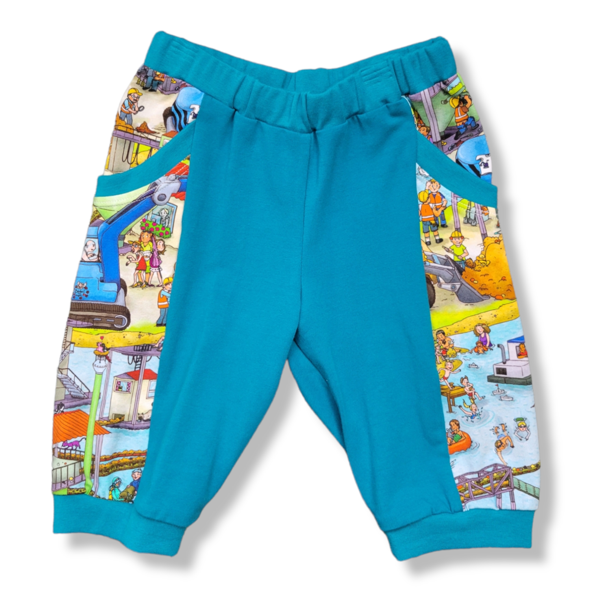 6T Teal Construction Look and Find Jogger Shorts