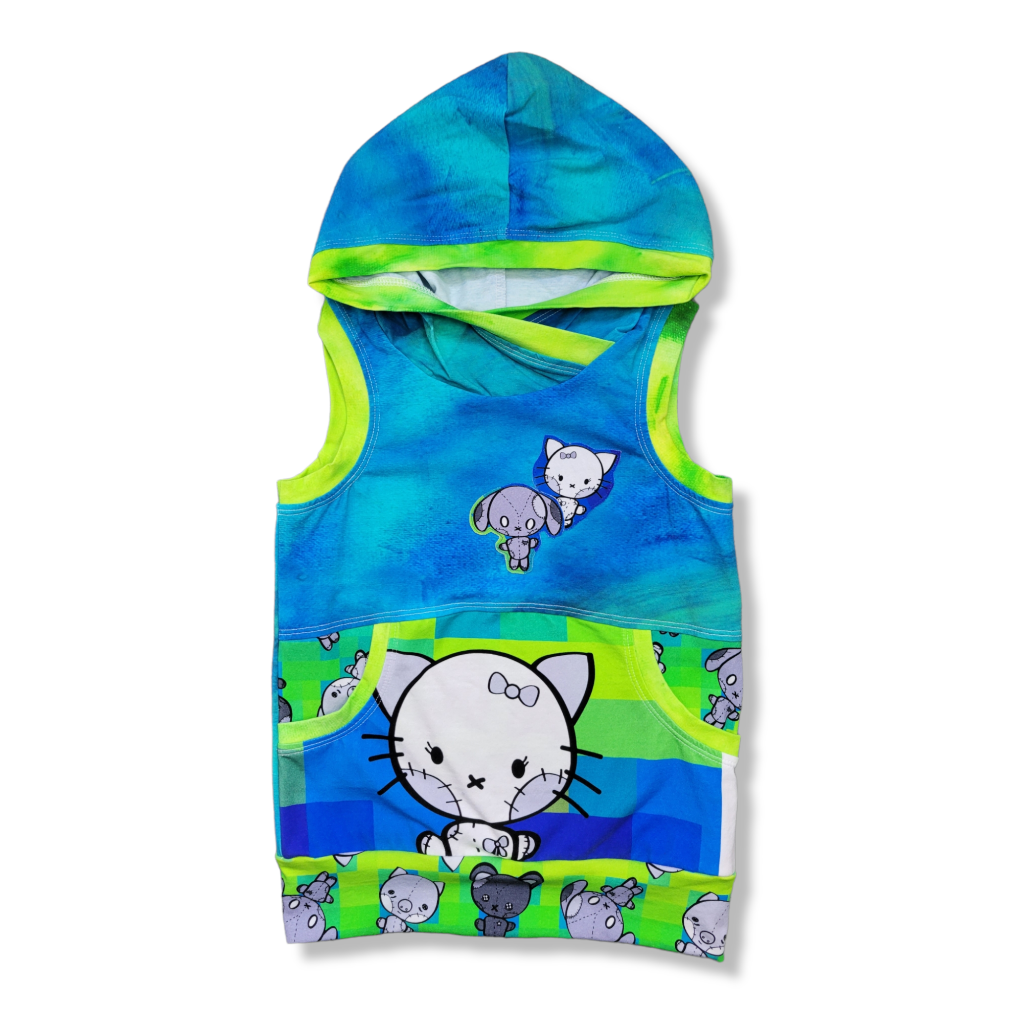 6-9Y Neon Cat Hooded Tank