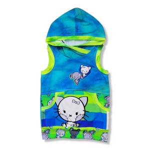 6-9Y Neon Cat Hooded Tank
