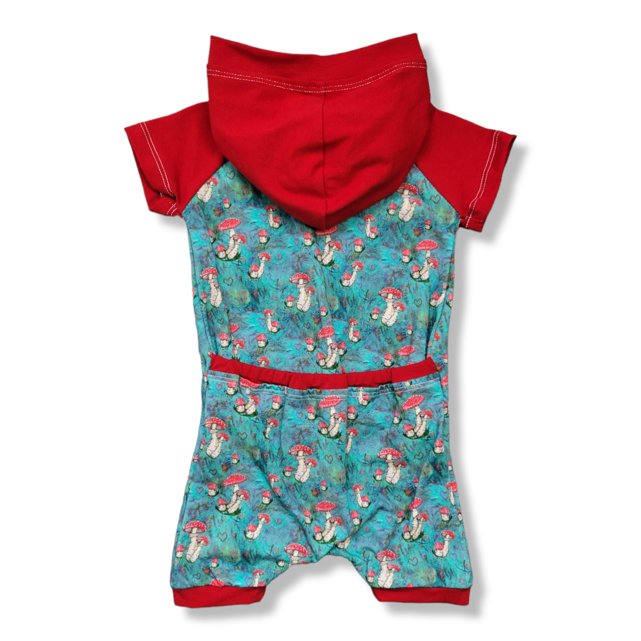 6/9M Red Mushrooms Hooded Romper