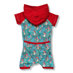 Load image into Gallery viewer, 6/9M Red Mushrooms Hooded Romper

