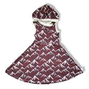6-9Y Red Mountains Hooded Dress Long