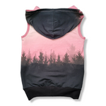 Load image into Gallery viewer, 9-12y Pink trees Hooded Tank with Mtn Panel

