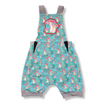 Load image into Gallery viewer, 5T Mushrooms with Black White Stripes Romper with Applique
