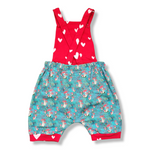 Load image into Gallery viewer, 5T Mushroom with Red Hearts Romper with Applique
